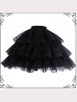 Black Adjustable Long Lolita Petticoat by YingLuoFu (SF47)